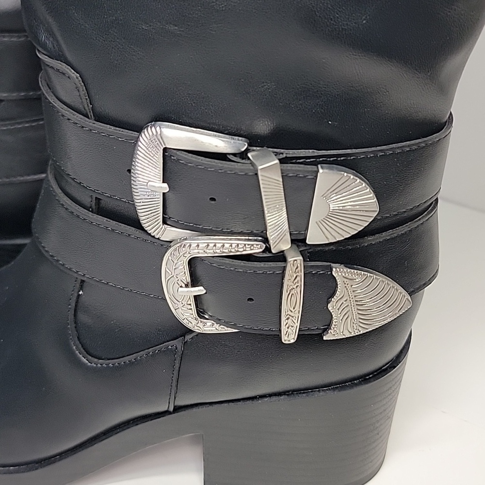 WILD PAIR NEW MOTO BOOTS BLACK - Picture 7 of 13